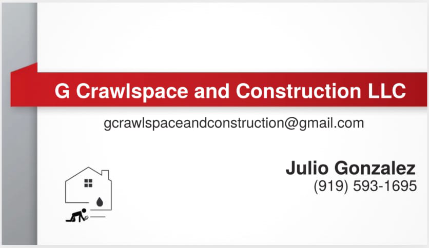 G Crawlspace and Construction LLC Business Card